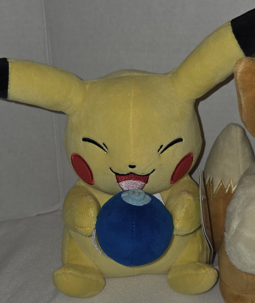 Pokemon 8 Inch Spring Plush Eevee, Pikachu, Pichu