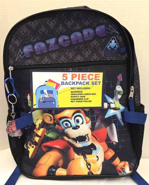 FNAF Five Nights At Freddy's Backpack Lunch Bag Set