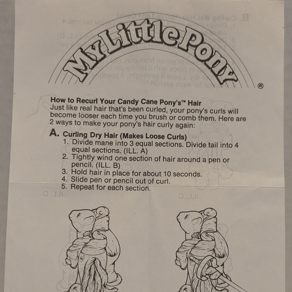 How To Curl Your Candy Cane's Hair Insert My Little Pony Vintage Used