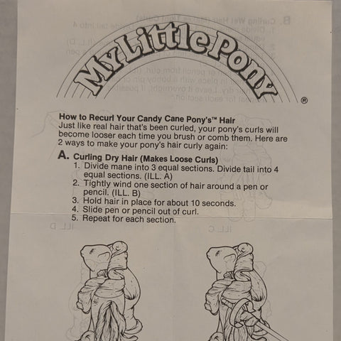How To Curl Your Candy Cane's Hair Insert My Little Pony Vintage Used