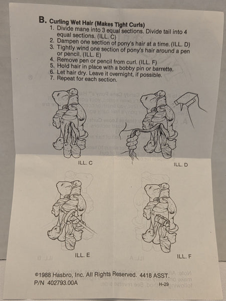 How To Curl Your Candy Cane's Hair Insert My Little Pony Vintage Used