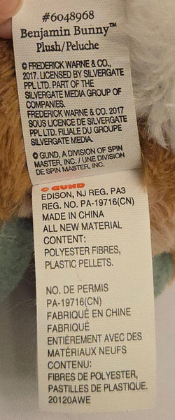 Gund Beatrix Potter Peter Rabbit Benjamin Bunny Used