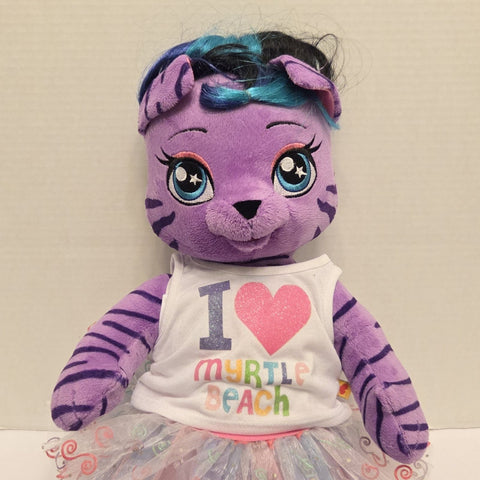 Build A Bear Honey Girls Teegan Teal Hair Plush