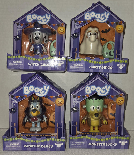 Bluey Booey Halloween Figures Vampire Monster Witch Ghost
