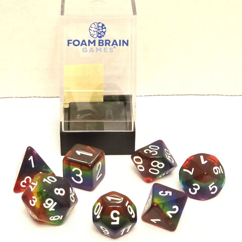 Translucent Rainbow RPG Dice Set