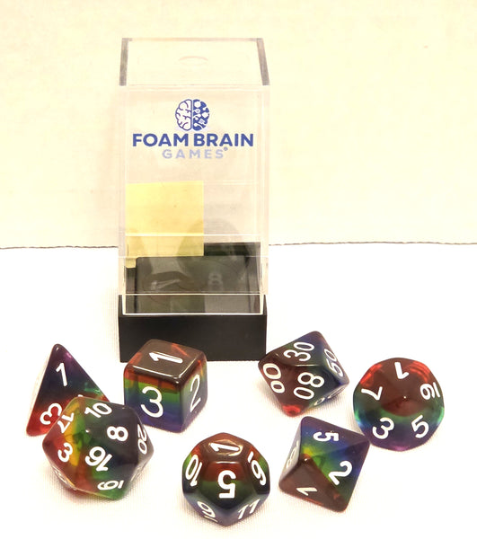 Translucent Rainbow RPG Dice Set