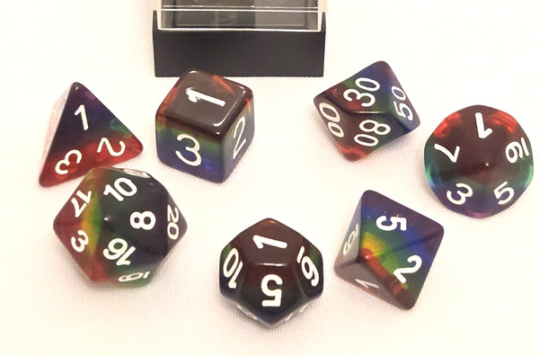 Translucent Rainbow RPG Dice Set