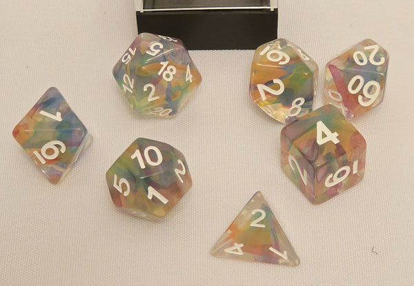Rainbow Ribbon RPG Dice Set