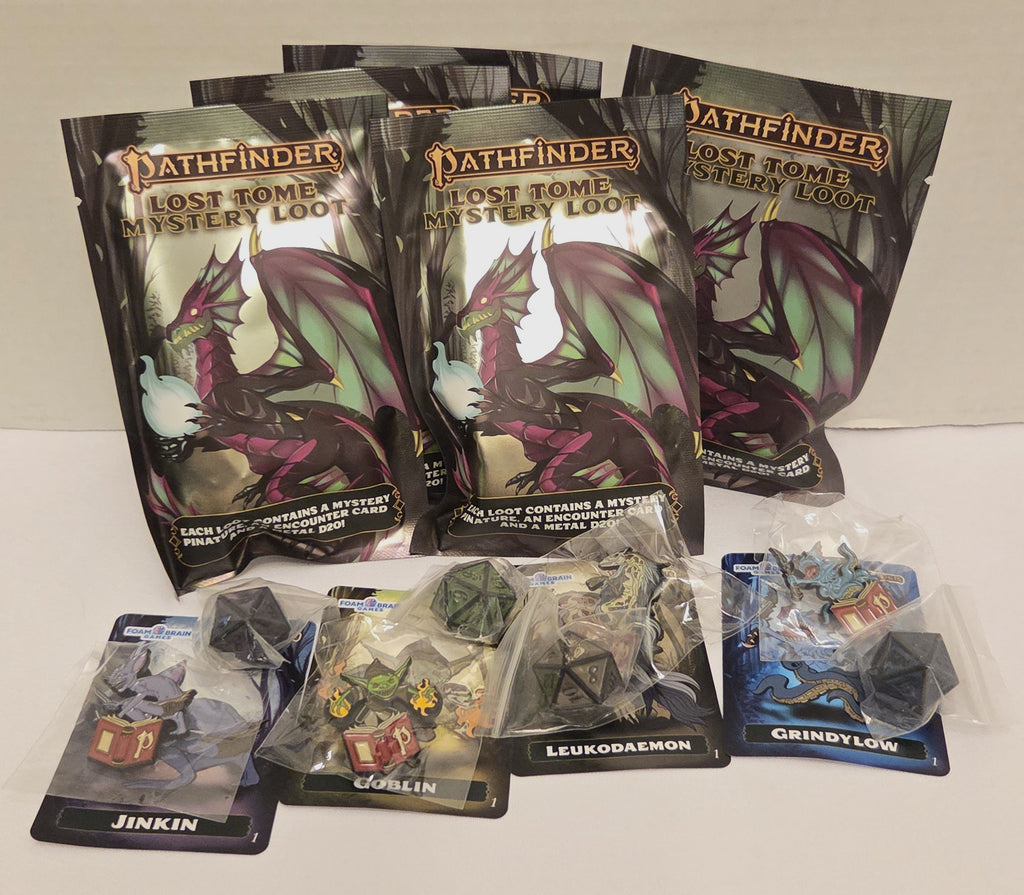 Pathfinder Lost Tome Mystery Loot Metal Figure And D20