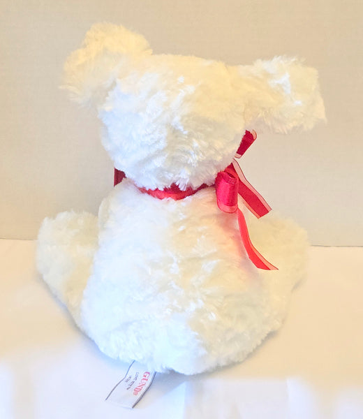 Gund 8 Inch Plush White Dog Love Note Used