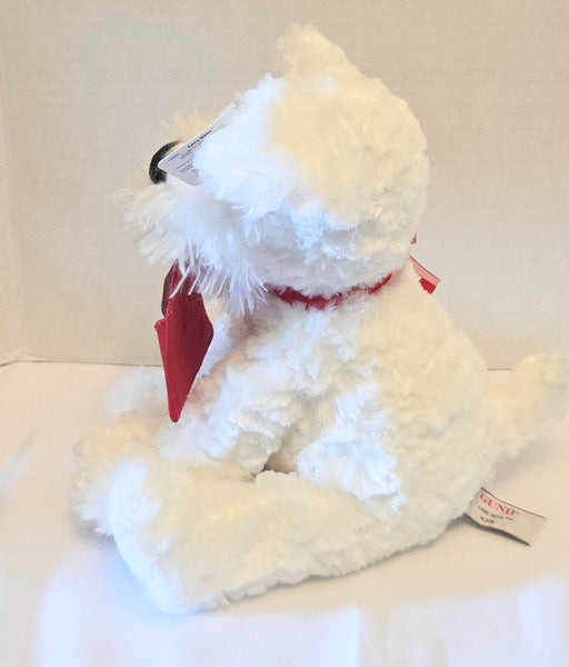 Gund 8 Inch Plush White Dog Love Note Used