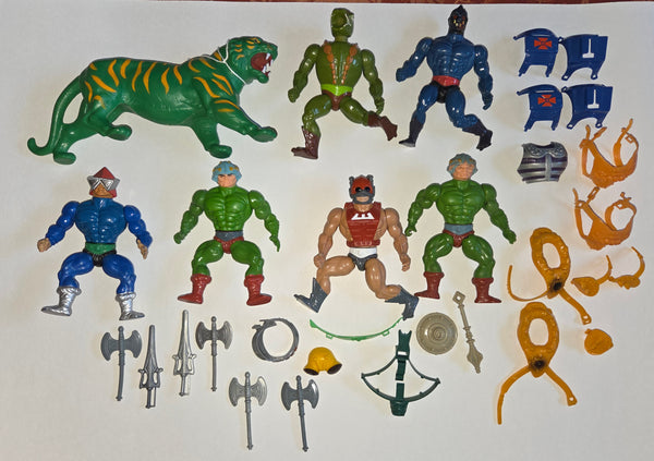 Vintage MOTU Masters Of The Universe Cringer, Kobra Khan Accessories Lot Used