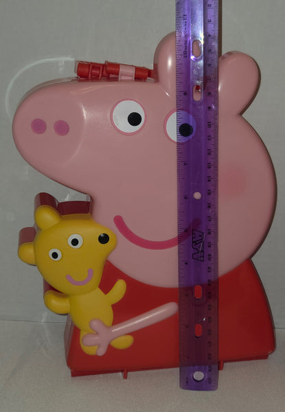 Peppa Pig 10 Inch Plush Talks And Plastic Storage Case Used