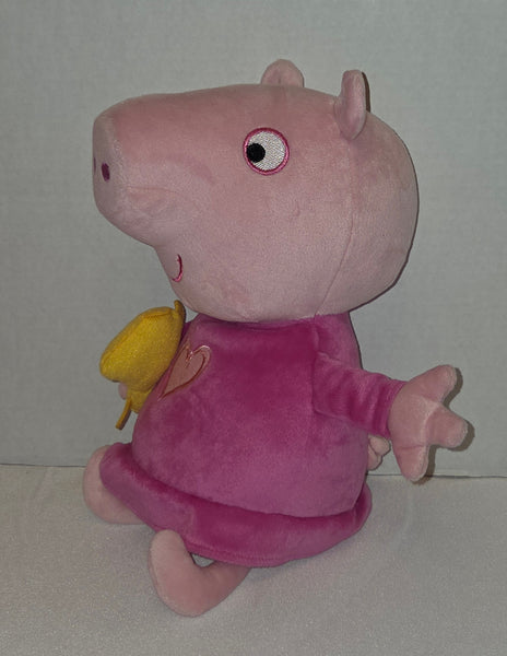 Peppa Pig 10 Inch Plush Talks And Plastic Storage Case Used