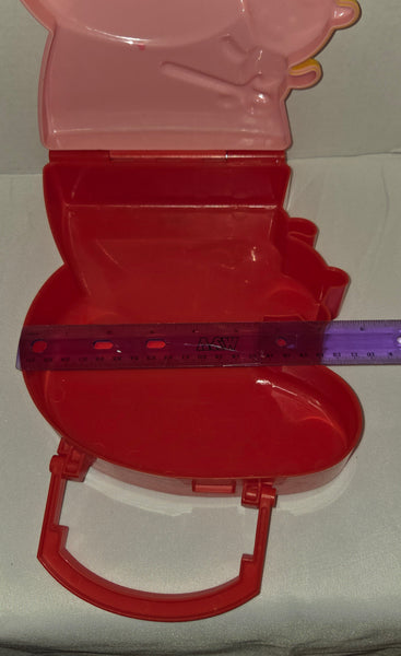 Peppa Pig 10 Inch Plush Talks And Plastic Storage Case Used