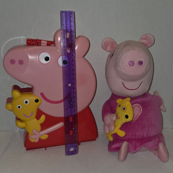 Peppa Pig 10 Inch Plush Talks And Plastic Storage Case Used