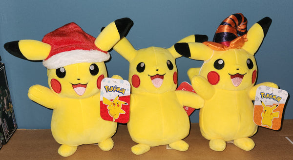 Pokemon 8 Inch Halloween Santa Hat Pikachu Plush