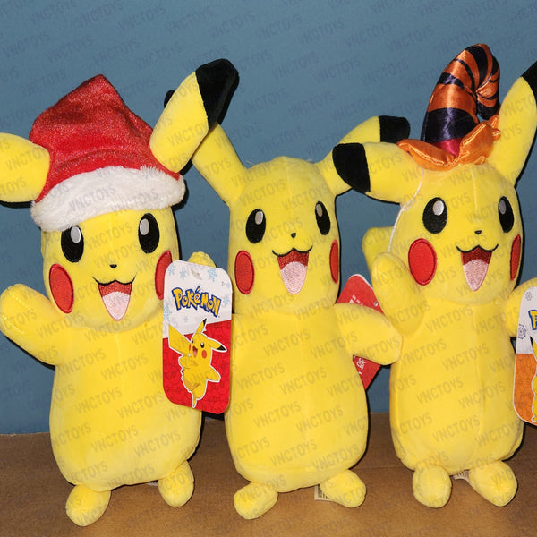 Pokemon 8 Inch Halloween Santa Hat Pikachu Plush