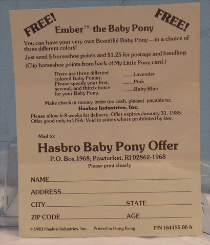 Baby Ember Mail Order My Little Pony